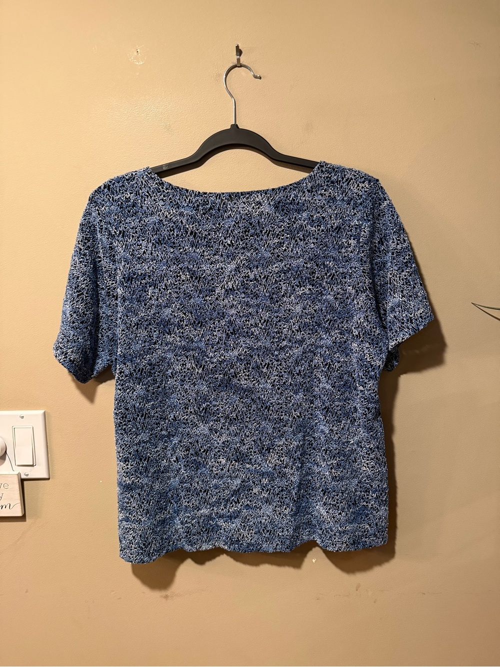 JM Collection Multi Blue Textured Top - Picture 8 of 10